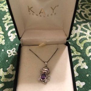 Amethyst monkey necklace
